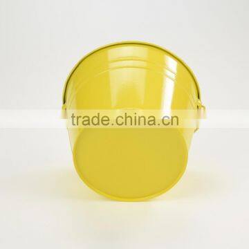 Made in China Cheap Modern Yellow Hanging Round Powder Coated Metal Flower Pot Planters photo-3