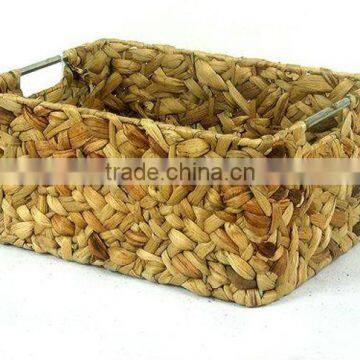 Handmade water hyacinth storage baskets with handle