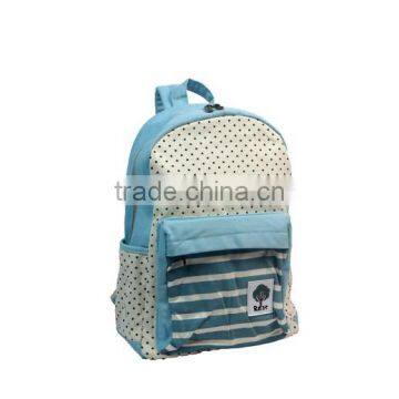 Canvas Polka Dots and Stripes School Bag School Backpack For Campus Hiking Travel Book Bag photo-2