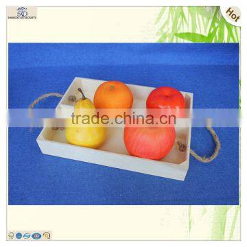 Hot Selling Recycled Food Beverage Serving Handles Wooden Tray photo-3