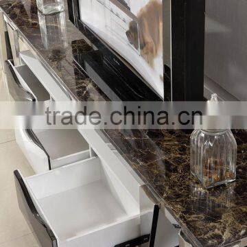 E378 Marble Top tv Stand Modern Living Room tv Cabinet Design photo-2