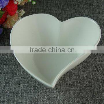 Stock BIG White Ceramic Heart Shaped Bowl photo-2