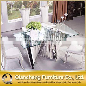 Modern 8 seaters glass dining table sets