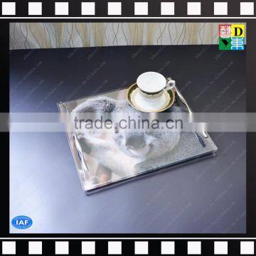 Rectangular customized clear acrylic candy tray wine holder tray perspex serving tray for party wholesale