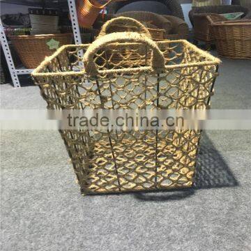 Wholesale Handmade Fashion Square Hemp Rope Basket photo-4
