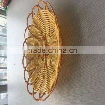 Wholesale Handmade Cheap Weaving Round Plastic Serving Tray photo-2