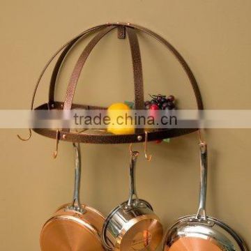 wrought iron kitchen wall pot rack