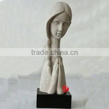 resin girl bust statue