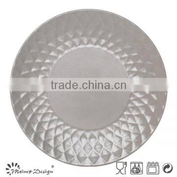 Round Crockey Ceramic Stoneware Emboss Dinnerware Plate photo-4