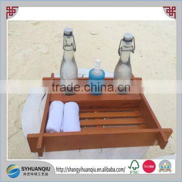 Customized Five Star Hotel use Painted wooden bath tray hot sell