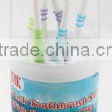 6 PCS 18.5CM/7.25" PLASTIC TOOTHBRUSH SET