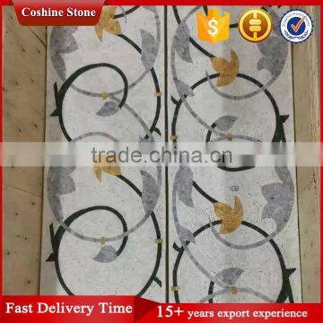 Castle Hanging Flower Pattern no Gap Natural Marble Waterjet Mosaic Floor Tiles photo-3
