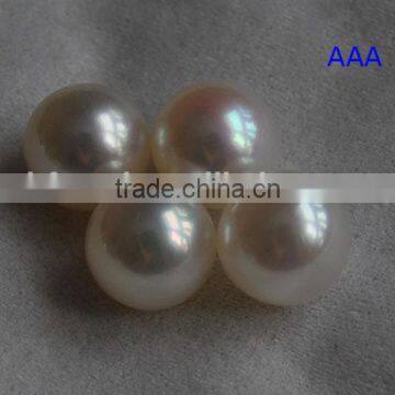11-12mm white round freshwater loose pearl beads for jewelry making