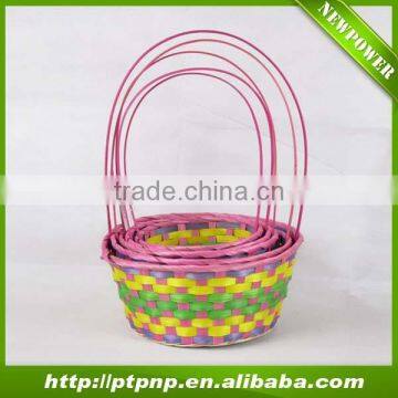 colorful hand-made bamboo baskets