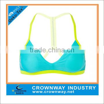 Wholesale Great Support Dry Fit Women Sports Bra with Custom UPF 50 protection