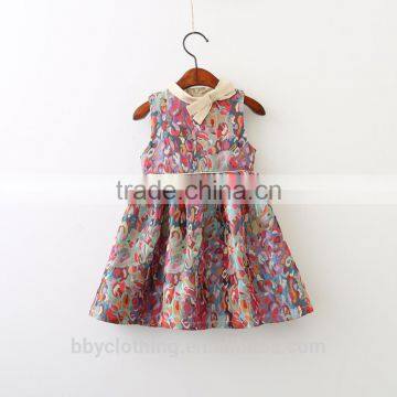 Princess Girl Flower Pattern Print Dress Sleeveless With Cute Baby Girls Dress photo-5