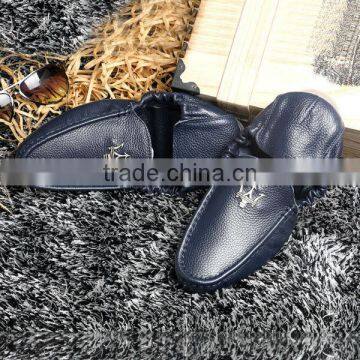Top Layer Leather Soft Casual Shoes for Men Fashion Have Sample, Full Grain Cow Leather Peas Shoes Casual for Male photo-4