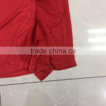 Good Quality of Latest Designs Flower Trimming Red T-shirt Factory Closeout photo-4