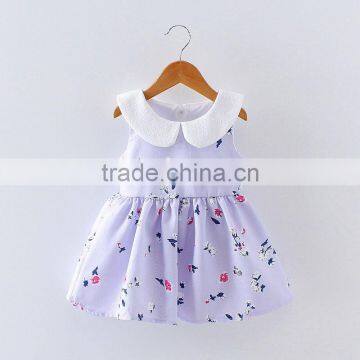 New design Hot sale summer 2017 baby clothes wholesale printing cotton clothing boutique custom kids baby birthday girl dress