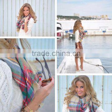 2014 Winter Scarf Quality Wool Scarf for Women Women Plaid Shawl photo-3