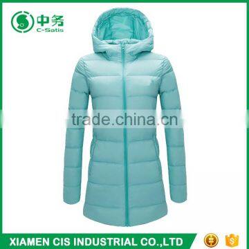 Popular Style Colorful Winter Shiny Ladies Long Down Jacket With Hood photo-2