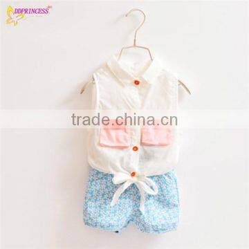 Mini Sleeveless Clothing Sets Baby Girls With Big Bow At The Back