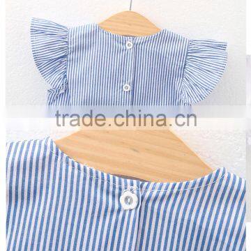 Child 2017 Summer New Korean Fashion Outfit 2pcs Set Baby Flutter Sleeve Dress White Shorts Cotton Clothing for Children photo-4