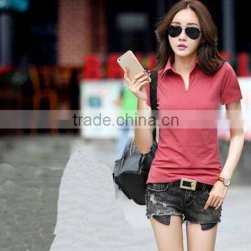 Professional jiangxi China factory alibaba good quality cotton women short sleeve Polo shirt custom