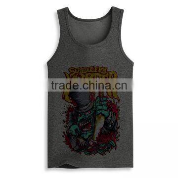 OEM ODM Fancy Design Bodybuilding Slim Fit Cotton Wholesale Gym Tank Top Men photo-3