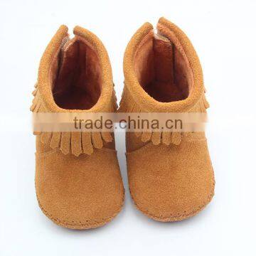 Mix 4 Colours Rubber Sole Baby Leather Shoes Moccasin Boots photo-5