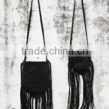DY0032Z Europea Fashon Ladies Crochet Knitted Tasssls Shoulder Mini Bag