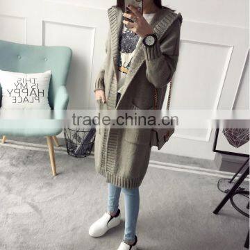 Hooded Cardigan Sweater Coat Korean Female and 2017 New Spring All-match Sweater photo-4