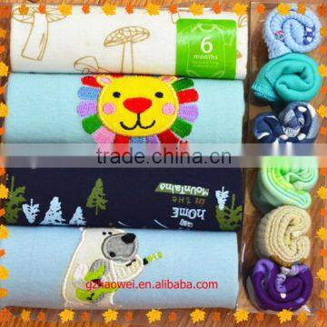 Embroidery & Graphic Romper+towel Set for Baby photo-3