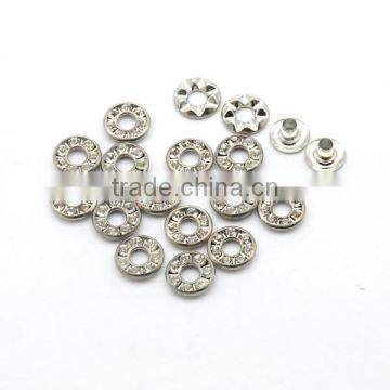 4 Colors 9mm Round Metal Brass Rhinestone Eyelets Crystal Diamond Grommets Glass Eyelets RE-9mm-001 photo-3