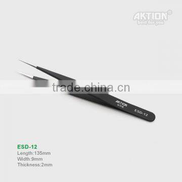 ESD-12 Stainless Steel ESD Tweezers for Electronic Repairing photo-2