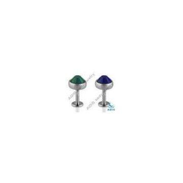 OEM Custom Steel CZ Stone 316l Fashion Body Piercing Lip Labret Jewelry For Engagement