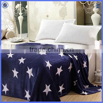 home star print fleece blanket/chinese blanket