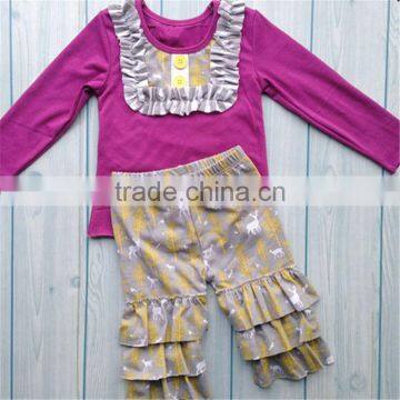 Newest sale custom design animal motifs outfits for baby girls