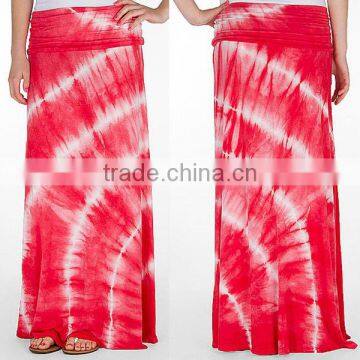 hot selling fashion tie dye lady skirt picture of long maxi skirts lady