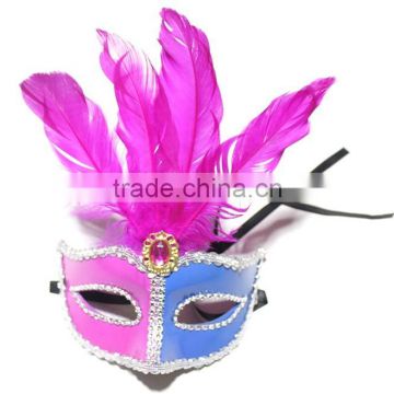 Onbest costume ball sexy beauty mask carnival adults mask with feather