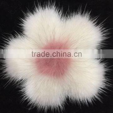 YR836 Women Fashion Fur Accessory Genuine Mink Fur Flower photo-4