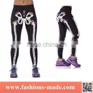 Sports Women Workout 3D Rugby and Bone Printed Unique Leggings Wholesale