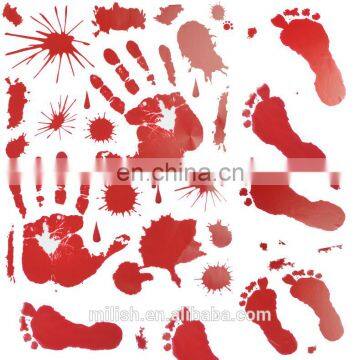 High Quality Halloween Glass Pastes Home Door Decoration FullHome Cheap Red PVC Wall Poster for Sale MFJ-0061 photo-2