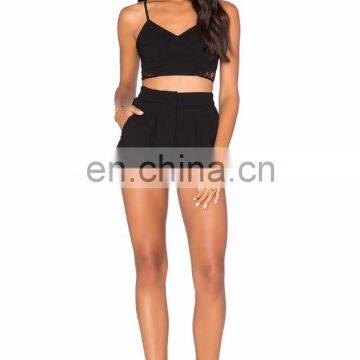 Adjustable Shoulder Straps Black Lace Crop Tops for Sexy Women photo-4
