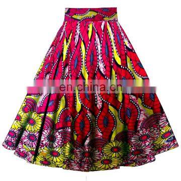 lastes design wax print ankara african clothes women long maxi skirts with pocket