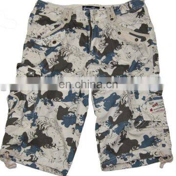 100% cotton printed short pants for beach