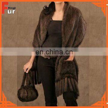 2016 Fashion Ladies Mink Fur Shawl