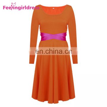 Wholesale Long Sleeve Soft Midi Casual Women Plus Size Dress Skirts In Bulk