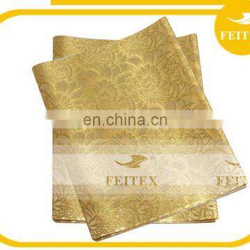 Golden African Party Wedding Fabric Free Shipping Guinea Brocade Headtie Sego