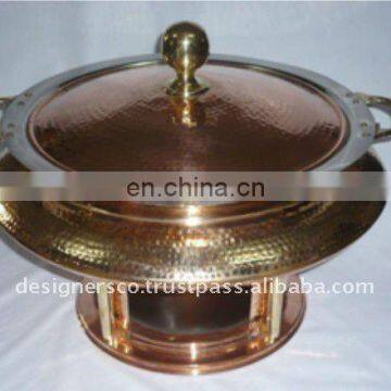 Copper and Brass Food Warmer Chafing Dish